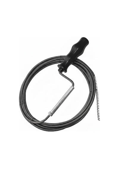 5 Metre Lavabo Açma Sustası Teli Spiral Yaylı Krom Kaplama Gider Açma Sustası Ergonomik Sap