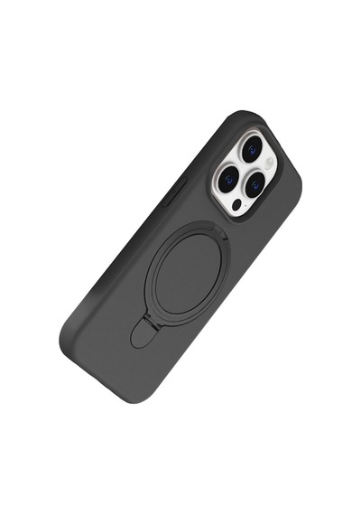 Apple Uyumlu iPhone14 Pro Max Titan Grisi Standlı Magsafeli Silikon Kılıf