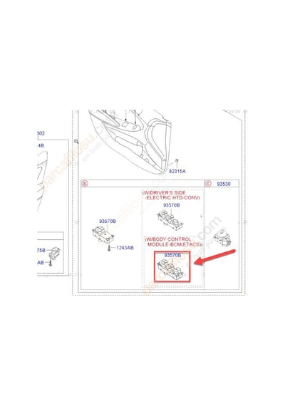 Hyundai Accent Düğme Kapi Ön Cam 2011-2017 935701r410s4 014062135002 1.4, 1.6 Crdı