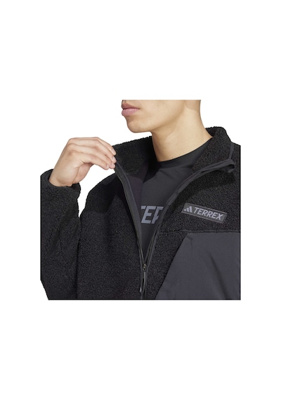 Black Adidas Erkek Koşu - Yürüyüş Sweatshirt Xpl Pile Fl Jkt Iz4995 Siyah