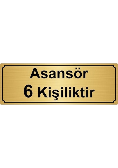 Altın Renk Metal Asansör 6 Kişiliktir Yönlendirme Levhası