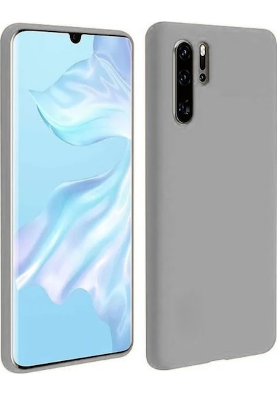 Huawei P30 Pro Uyumlu Silikon Kılıf - Pastel Renk Tonu Kamera Korumalı Esnek Kapak - Gri Gri