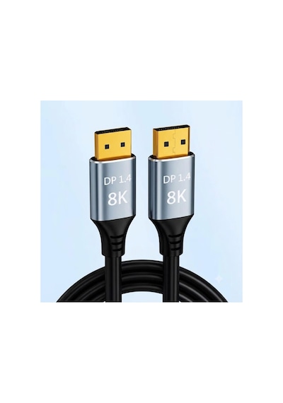 Displayport To Displayport Görüntü Kablosu 1metre 8k 60hz - 4k 240hz Gaming Monitör Uyumlu Altın Uçlu 14.1 Hdr Kablo-jl-8kdc010