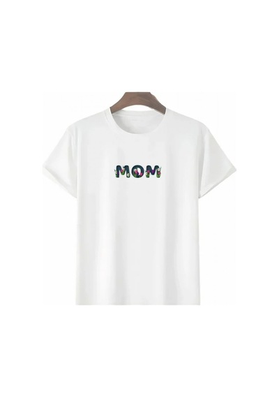 Efnaz Style Anneler Günü Hediye Mom Çiçek Baskılı Oversize Bisiklet Yaka T-shirt - Beyaz Efnaz Style Anneler Günü Hediye Mom Çiçek Baskılı Oversize Bisiklet Yaka T-shirt - Beyaz