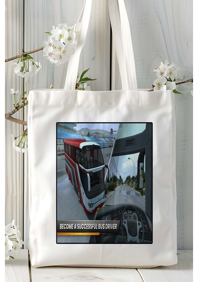Art Hediye Bus Smilator Mobil Oyun Baskılı Omuz Çanta Çift Tafaflı Baskı Kişiye Özel 5 Çok Renkli