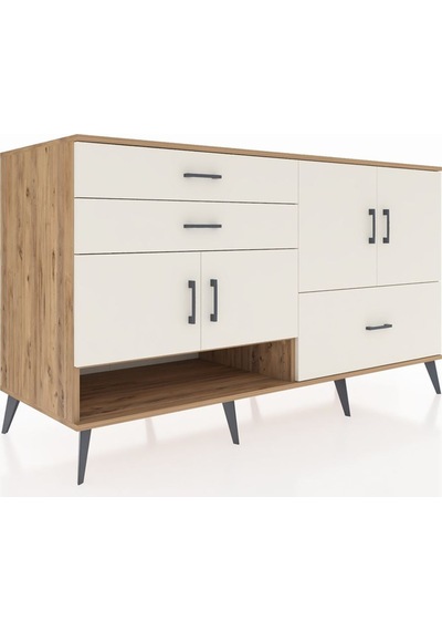 Kronos Konsol 3 Raflı 3 Çekmeceli 4 Kapaklı 176x59x99 Çam-aytaşı Çam-aytaşı