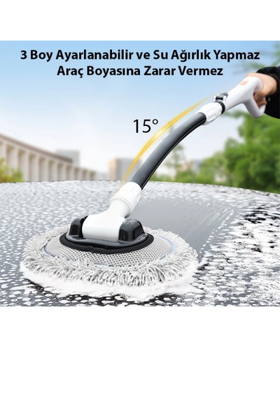 Mefa Ös Teleskopik Mikrofiber Araba Yıkama Fırçası Uzun Saplı Fır