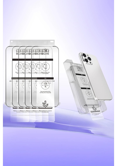 Newface - 469 -  Apple iPhone Uyumlu 15 Pro Max Bilvis 5in1 3d Magic Cam Ekran Koruyucu - Kmrsfres - - Siyah
