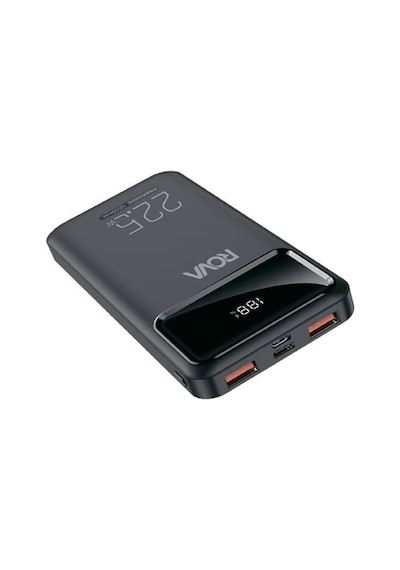 Rova Pws608 Power Bank Hızlı Şarj Göstergeli Pd 10.000 Mah 22.5v Destekli Kvk Garantili Siyah