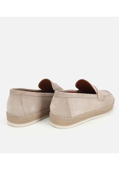 Hotiç Erkek Süet Deri Bej Hasır Detaylı Günlük Loafer 02ayh319490a310 02ayh319490a310 Bej