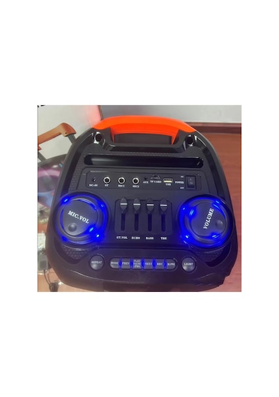 Party Box Bluetooth Hoparlör Büyük Boy Taşınabilir Şarjlı Kablosuz Hoparlör + Karaoke Mikrofon