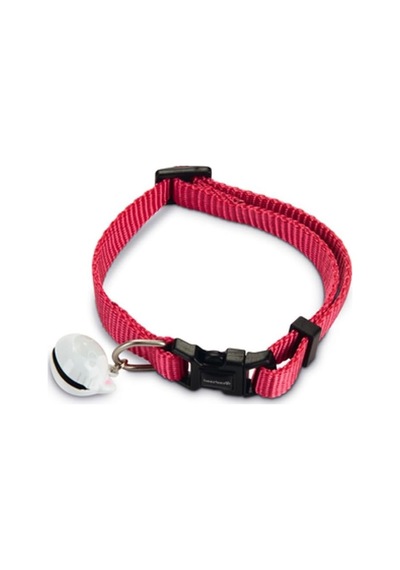 Kedi Boyun Tasması, Zilli, Pembe, 20-30cm