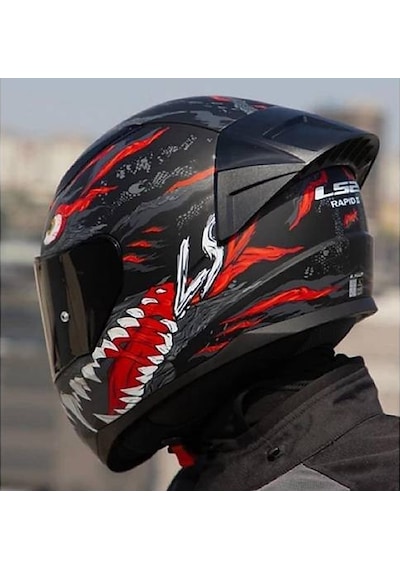 Ls2 Rapıd 2 Race Kaıju Fullface Motosiklet Kaskı Siyah Camlı Siyah