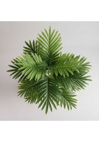 100 Cm Yapay Areca Palmiyesi Premium Dekoratif İç Mekan Bitkisi Beyaz Plastik Saksı Yeşil