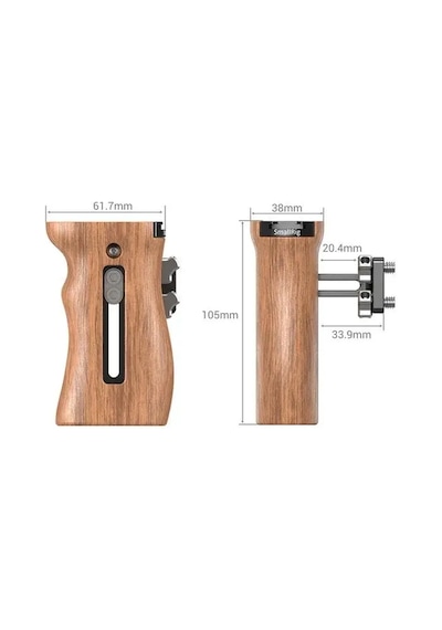 Smallrig Hsn2093d Ahşap Yan Sap, 1/4''-20 Vidalarla Birlikte