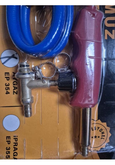 Eltos Turbo Pürmüz Aygaz Uyumlu Lpg Şalama Seti Kırmızı - Mavi