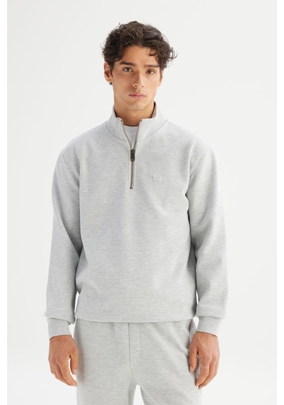 Lee Erkek Pike Interlock Half Zip Sweatshirt Graymelange Çok Renkli