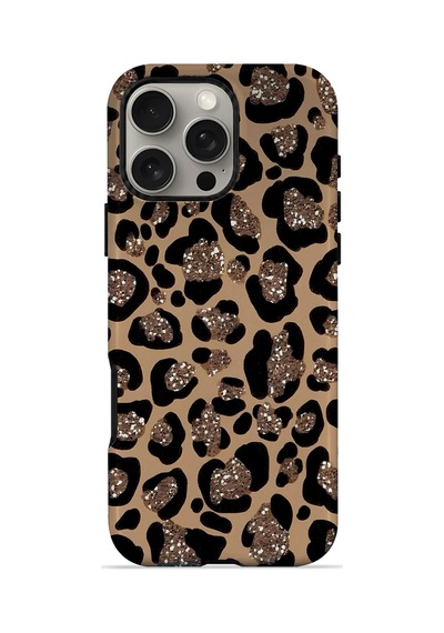 Velvoria Valestra Simli Leopar Apple Apple iPhone Uyumlu 16 Pro Max Magsafe Koruma Kılıfı Valestra Magline - Simli Leopar