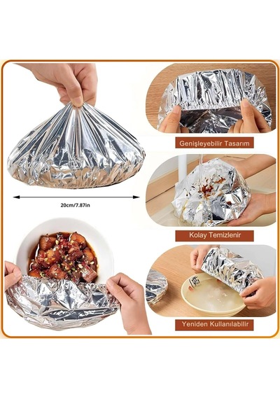 İbico Plastic Cover İ12-097 - 10 Adet Folyo Bone Kapak Tabak Ve Mini Tencere Örtüsü- 20'li Paket Diğer