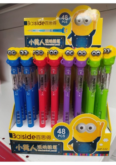 Sevimli Minion Figürlü 0.7 Versatil Uçlu Kalem, Kırmızı Kırmızı