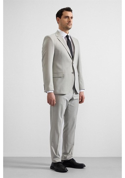Süvari Gri Slim Sivri Yaka 6 Drop Takım Elbise Tk1020000351-s05 Gri