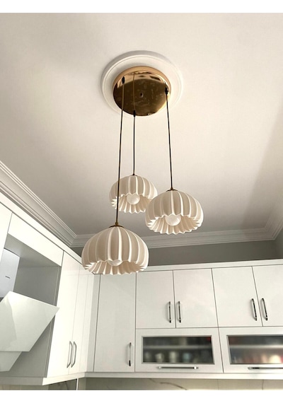Solis Modern 3 Lü Sarkıt Avize Salon Ve Mutfak Aydınlatması Şık Bohem Tarz Nestvibe Altın