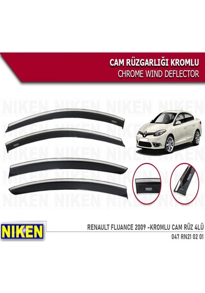 Cam Rüzgarlığı Niken Kromlu Renault Fluence 2009 Sonrası 4lü