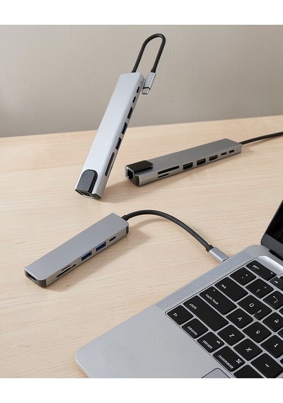 Apple Uyumlu Macbook Type-c Hdmı Usb 3.0 3'ü 1 Arada Dönüştürücü Adaptör