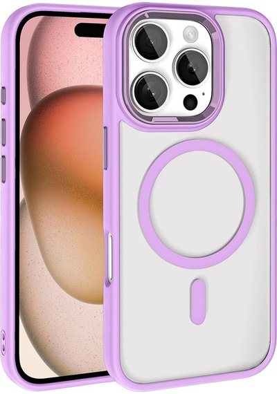 Apple iPhone 16 Pro Kılıf Wireless Şarj Özellikli Casen Krom Magsafe Silikon Kılıf