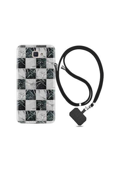 Samsung Uyumlu Galaxy J7 Prime Kılıf Ipli Askılı Checkers Marble 1370
