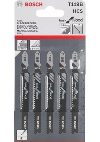 Bosch T 119 B Basic For Wood 5'LiDekupaj Testere Bıçağı - 2608630037