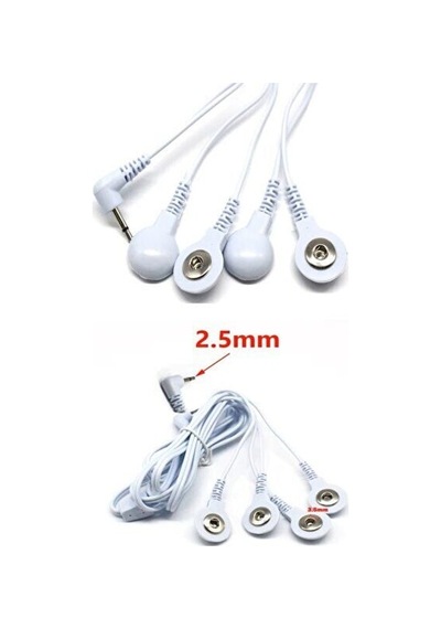 4 Uçlu Çıtçıtlı Tens Pedi Kablosu Elektrot Tens Cihazı Emg Cihazı Kablosu Elektroped Kablosu