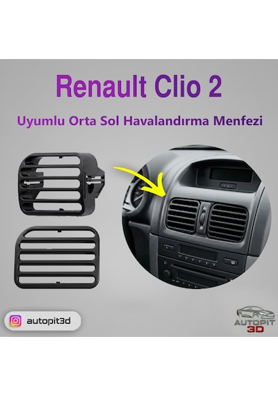 Renault Clio 2 Uyumlu Orta Konsol Sol Havalandırma Menfezi