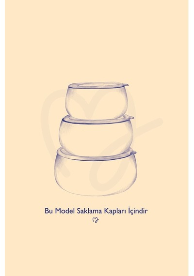 Emaye Saklama Kabı Yedek Mika Kapak Düz Form