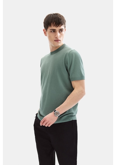 Backandbond Yeşil Regular Fit Kısa Kol Triko Tişört