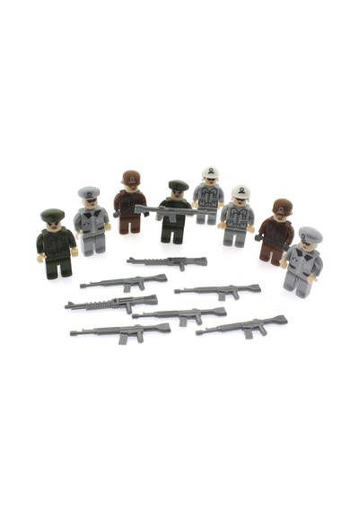 Ausini Army 8’Li Tüp Kutu Figür Seti Gri