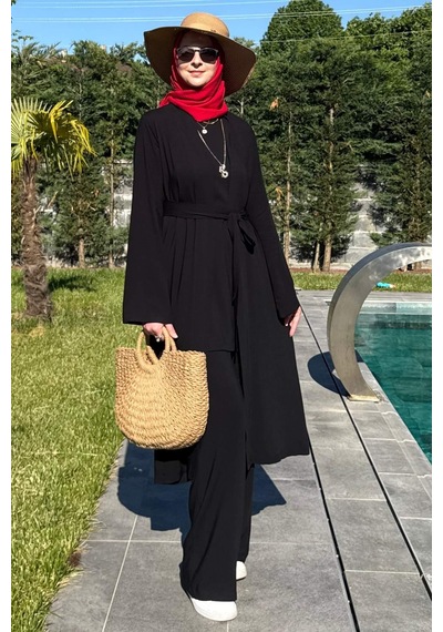 Rabia Şamlı Yaren Üçlü Takım Siyah Çok Renkli