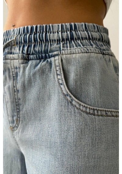 Lacarino 7970 Palazzo Kadın Jean Pantolon Lıght Blue