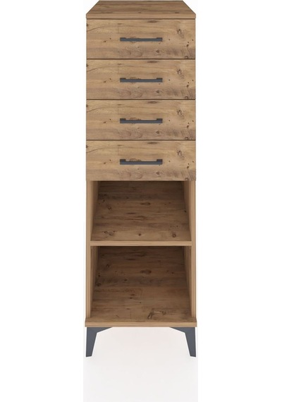 Kronos Dolap Tek Raflı 4 Çekmeceli 44x59x134 Çam-çam Atlas Çam