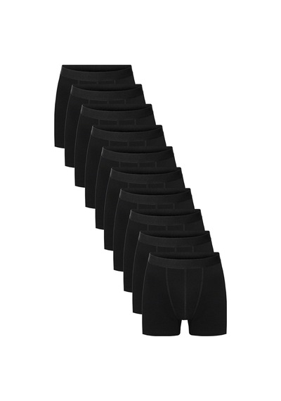 Black Swallow Erkek 10'lu Paket Likralı Pamuklu Boxer Siyah