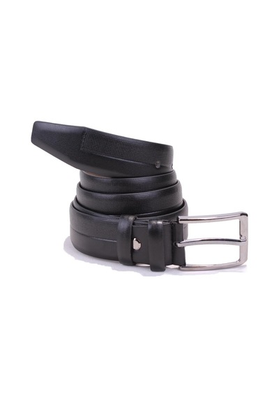 Dagoster Dmk26-304 Siyah 3,5 Cm Suni Deri Erkek Kemer Siyah