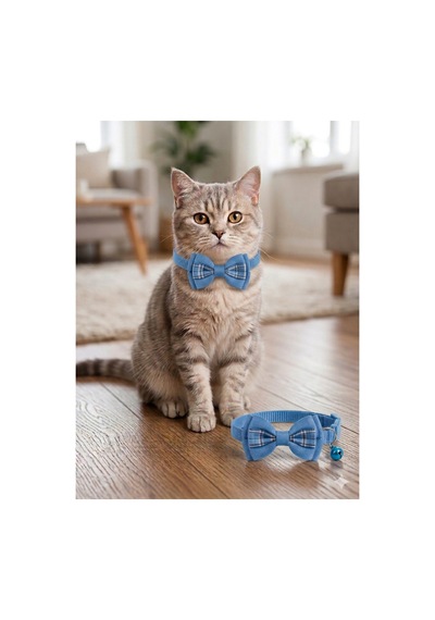 Blue Bulut Mavi Gökyüzü Kedi Papyonlu Tasma