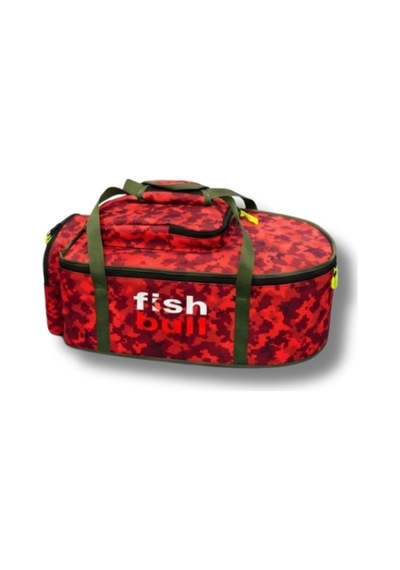 Fish Bull Kırmızı Kamuflaj Sazan Yemleme Botu Taşıma Çantası
