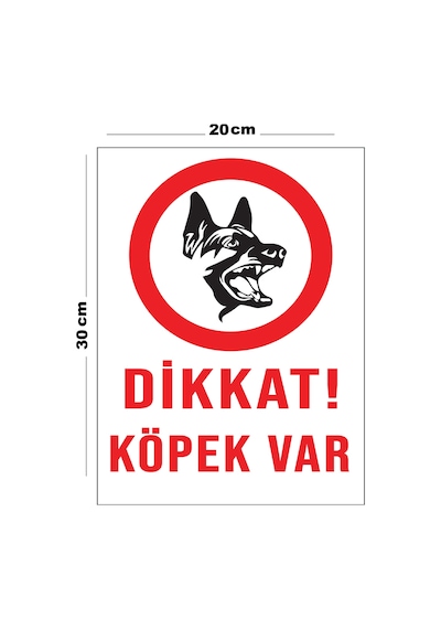 Metal Dikkat Köpek Var 20cm X 30cm A4 Büyüklüğünde Uyarı Levhası Yönlendirme Tabelası
