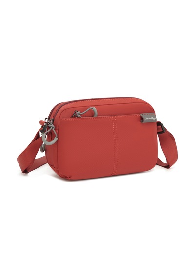 Smart Bags Kiremit Hafif Kumaş Çok Cepli Küçük Boy Günlük Kadın Çapraz Çanta