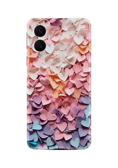Samsung Galaxy Uyumlu S25 Edge Sm-s937b Kılıf Boutique Baskılı Resimli Renkli Kalpler Pcode -040