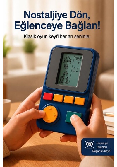 Özel Seri Oyun Kolu Atari Joystick Tetris Gameboy Gc011 Mavi Erkek Çocuk Cihaz Nostaljik Alet