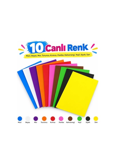 30 Adet A4 Renkli Elişi Kağıdı 10 Farklı Canlı Renk, Her Renkten 3 Adet 21 X 29,7 Cm 80 Gr Kesme, Katlama, Hobi, Okul Ve Sanat Etkinlikleri İçin