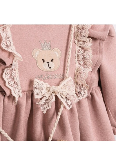 Sweet Bear Oyuncak Aksesuarlı Kız Bebek Elbisesi Bej