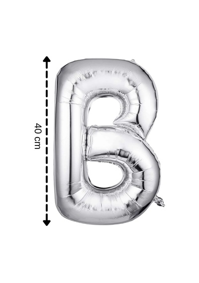 Folyo Balon B Harfi Helyum Balon 40 Cm Gümüş Renk